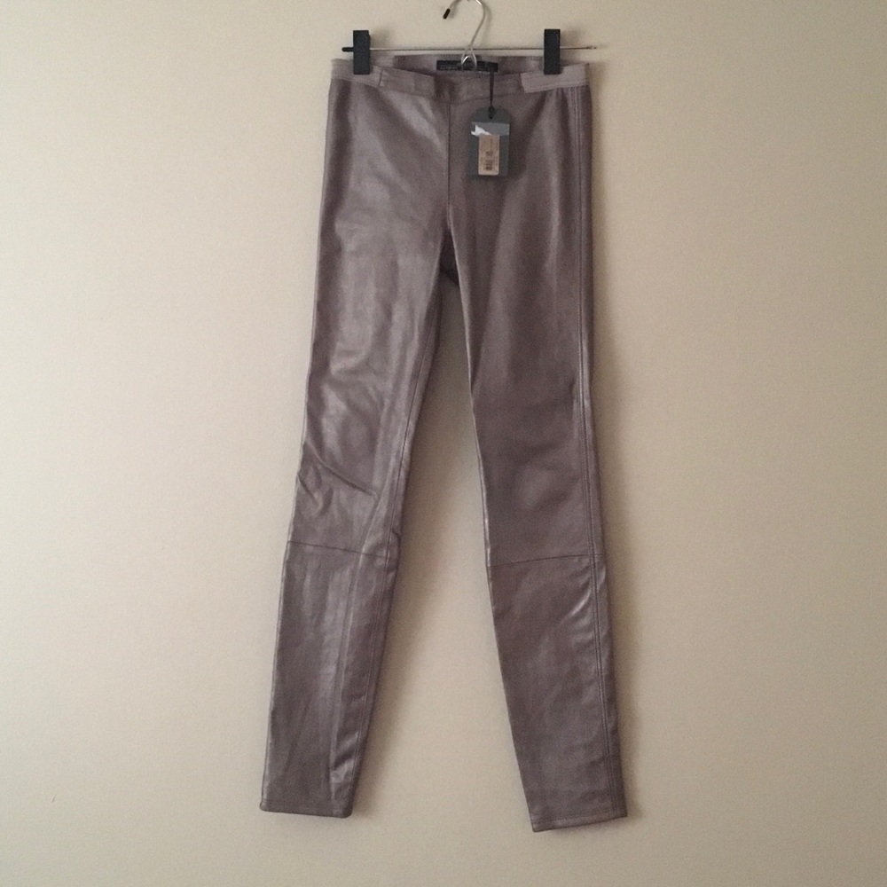 Metallic Leather Leggings